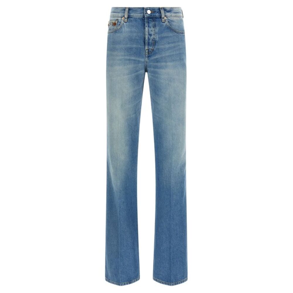 Gucci Blue Cotton Flared Women's Jeans